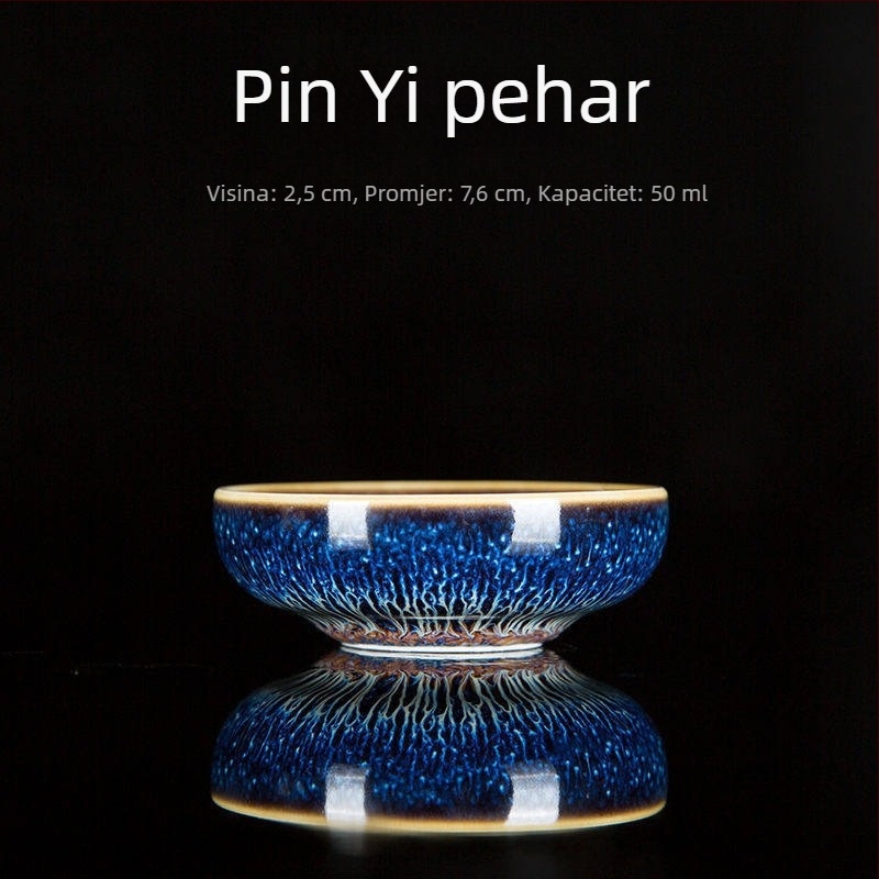 Porcelanska čajna šalica s Tenmoku glazom, jedna šalica, pečena u peći, kineski stil, ručna izrada, glazura Rabbit Hair
