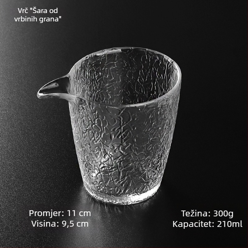 Staklena Gongfu šalica za čaj, debelo staklo, velika kapacitet, prozirni kristalni čajni set, promjer 8 cm, rub s konturom