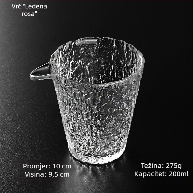 Staklena Gongfu šalica za čaj, debelo staklo, velika kapacitet, prozirni kristalni čajni set, promjer 8 cm, rub s konturom