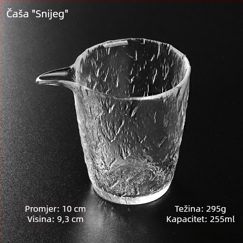 Staklena Gongfu šalica za čaj, debelo staklo, velika kapacitet, prozirni kristalni čajni set, promjer 8 cm, rub s konturom