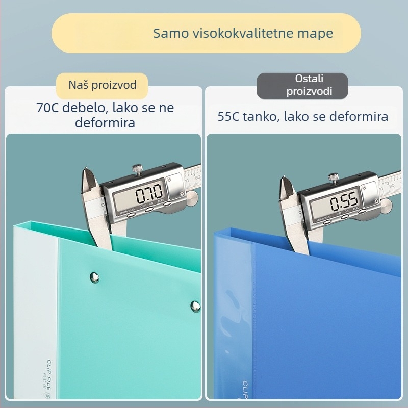 A4 folder s dvostrukim klipsom, PP materijal dokument mapa, mapa za glazbene bilješke za ured