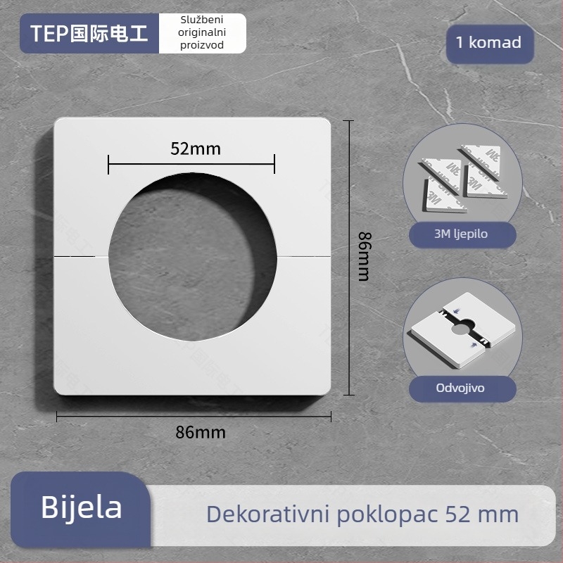 Kryt kutije za utičnicu tipa 86, odvojivi samoljepljivi prazan panel za zid