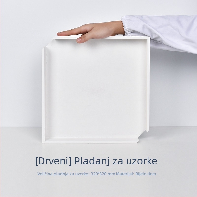 Set za kušanje čaja s drvenom probnom tacom i emajliranim tanjurićem