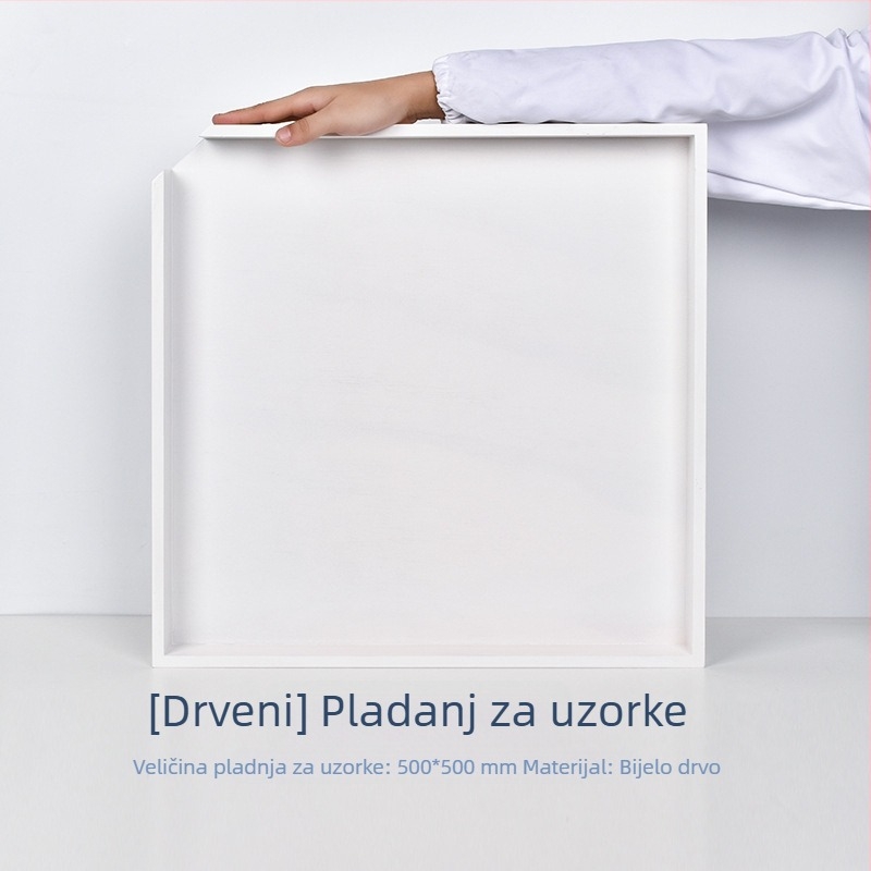 Set za kušanje čaja s drvenom probnom tacom i emajliranim tanjurićem
