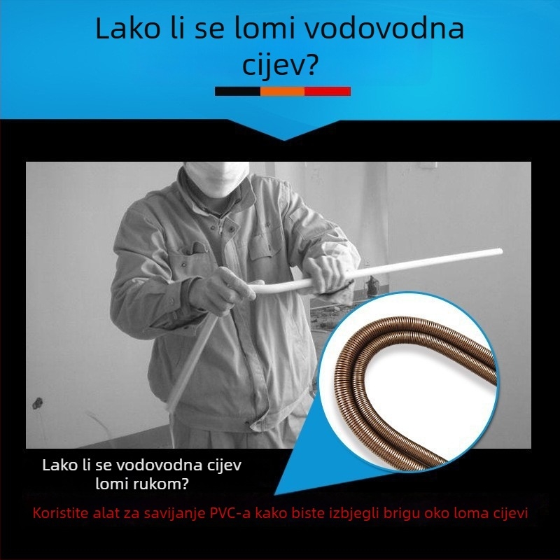 Ručni savijač PVC cijevi s oprugom, kromirani čelik No.75