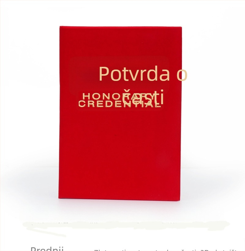Obložak od velura s zlatotiskom za certifikate i dopise o imenovanju