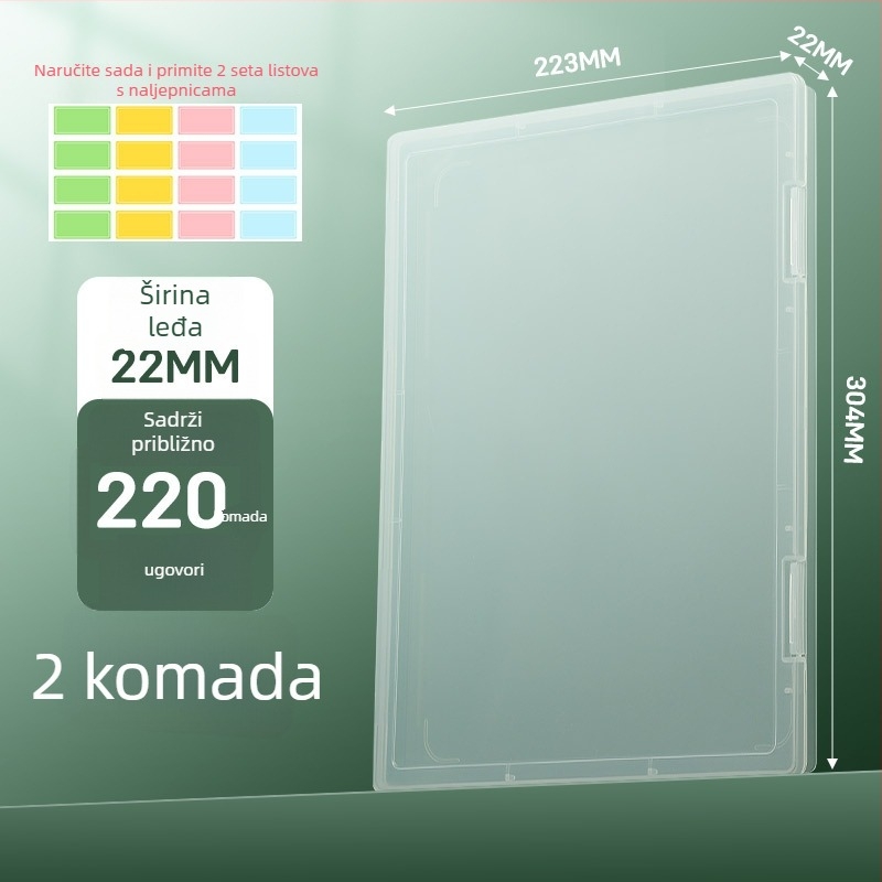A4 prozirna kutija za dokumente, kutija za pohranu s velikim kapacitetom, za ispitne radove i učenikove knjige
