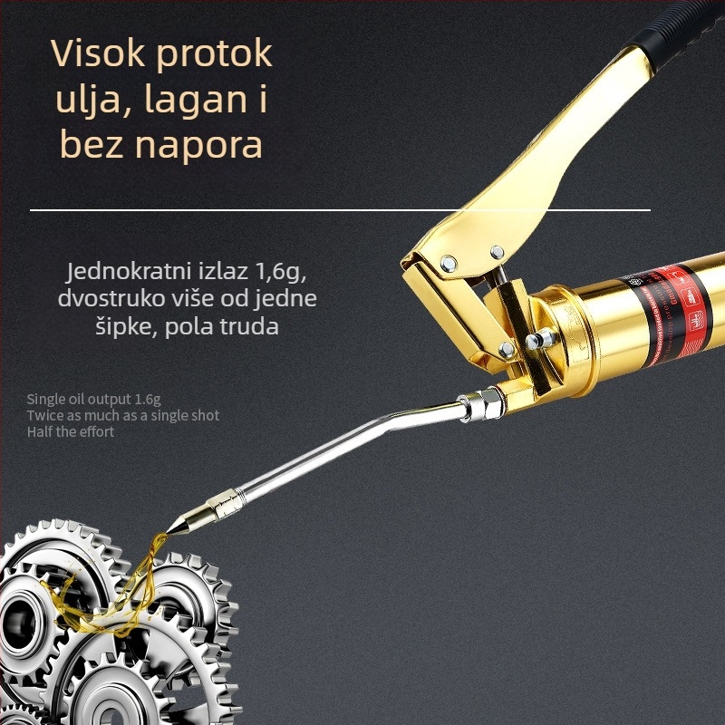 Teški ručni pištolj za mazivo za kamione i bagere, s jednim i dvostrukim djelovanjem, visokotlačni samoprimajući pištolj