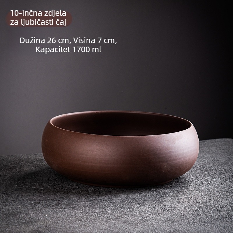 Gongfu čajni set od purpurne pijeska: šalice za čaj, čistač četkica za čaj, veliko vrtno posuđe za vodu, pepelnik i posuda za cvijeće
