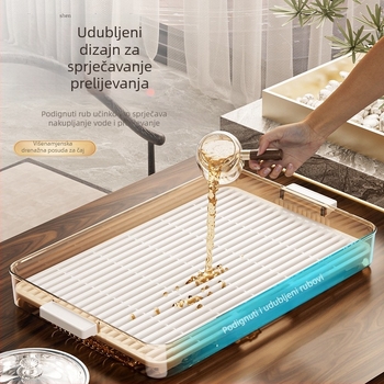 Plastični pladanj za odvod viška čaja, pravokutni, lagani luksuz retro stil, organizator dnevne sobe sa stalkom za odvod