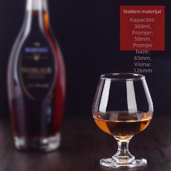 Kristalna čaša za brendiju i viski, nordijski stil, kapacitet 201–300 ml