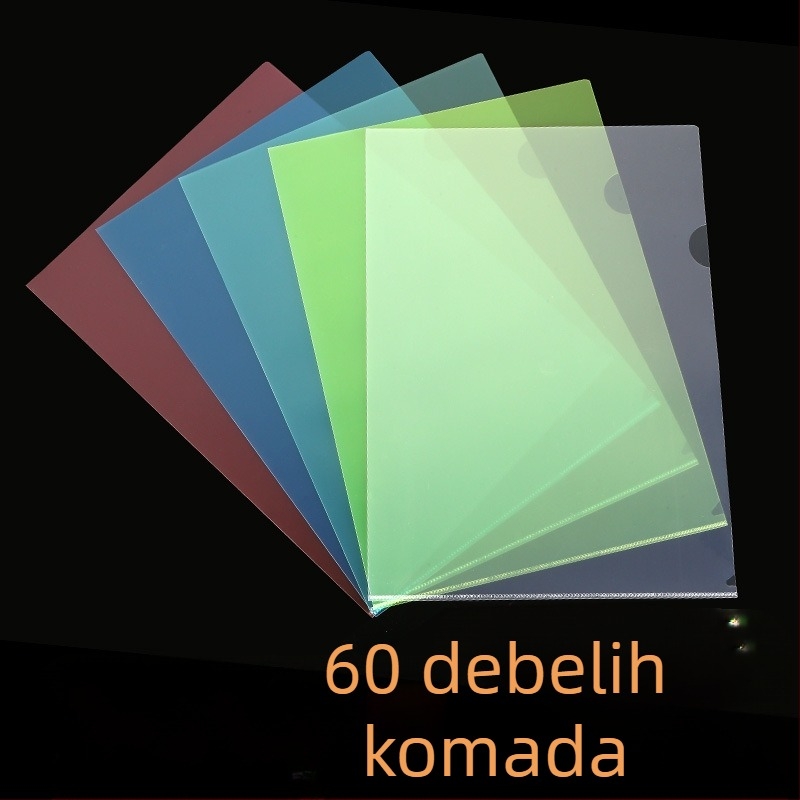 A4 prozirna L-oblik mapa, dvostruki poklopac, debela izrada, džep za jedan list, organizator dokumenata
