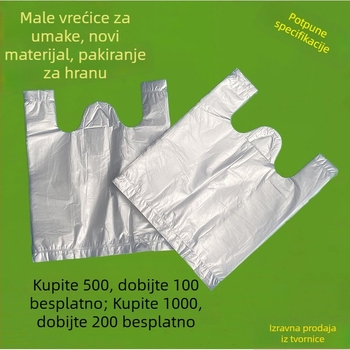 Male prozirne jednokratne vrećice za hranu, stil prsluka, vrećice za umak, bijele plastične vrećice