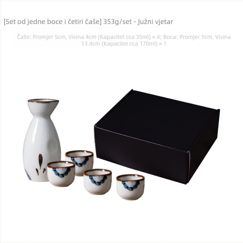 Japanski stil porcelanski set za sake i bocu vina, vintage keramičko posuđe za stol, dekanter, čaše za vino, čajne šalice i vaze