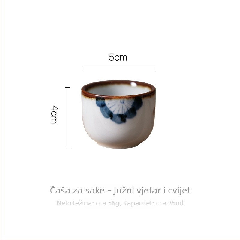Japanski stil porcelanski set za sake i bocu vina, vintage keramičko posuđe za stol, dekanter, čaše za vino, čajne šalice i vaze