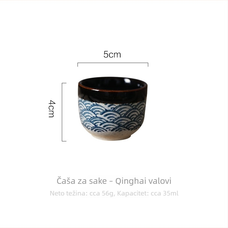 Japanski stil porcelanski set za sake i bocu vina, vintage keramičko posuđe za stol, dekanter, čaše za vino, čajne šalice i vaze
