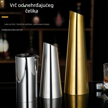 Nerđajući čelični dispenzer za vino i dekantor za bar, kapacitet 601–700 ml, zlatna boja.
