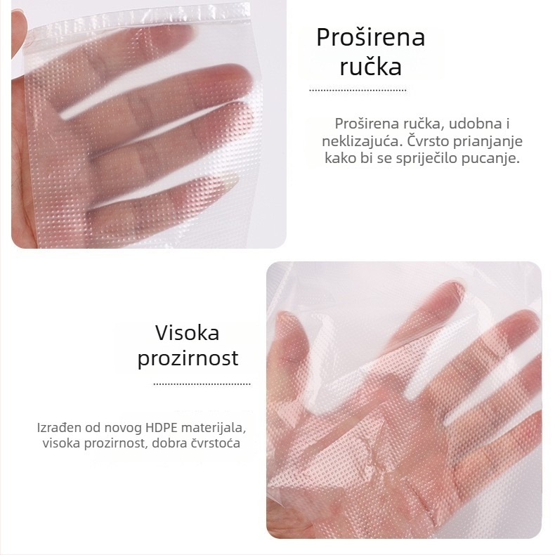 Bijela jednokratna prozirna plastična vrećica za pakiranje hrane za dostavu