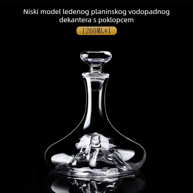 Dekanter Waterfall Blue Mountain od kristalnog stakla, baza Jinshan iceberg, za hotele i klubove s prilagođenim logotipom