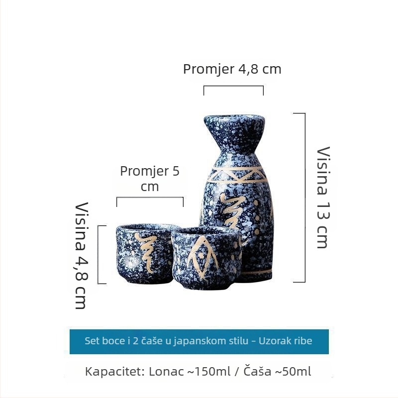 Japanski stil set za sake s retro dekanterom, grijačem i čašama za kućnu upotrebu
