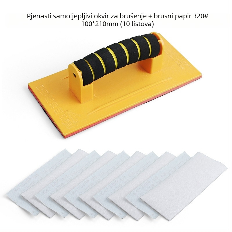 Premium držač brusnog papira sa samoljepljivom površinom i klipsom, kućište od aluminijske legure