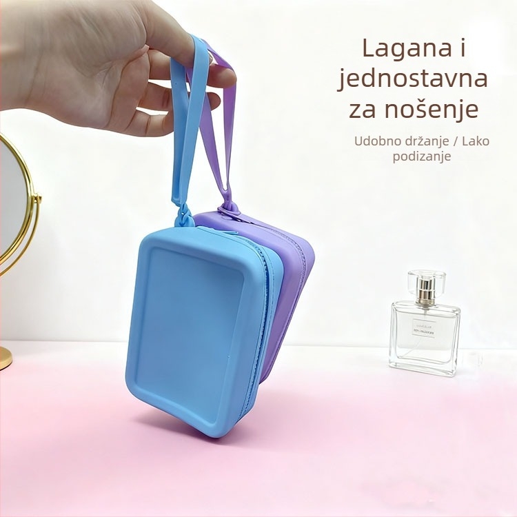 Silikonski putni organizator za ruž, šminku, kovanice i ključeve — velik kapacitet