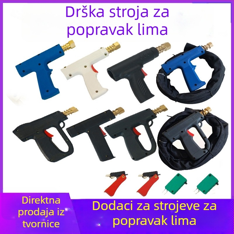 Pribor za stroj za oblikovanje i popravak lima: ručka u obliku pištolja, trokutasti dio, ugljična šipka, kružni brtveni prsten, čeljust