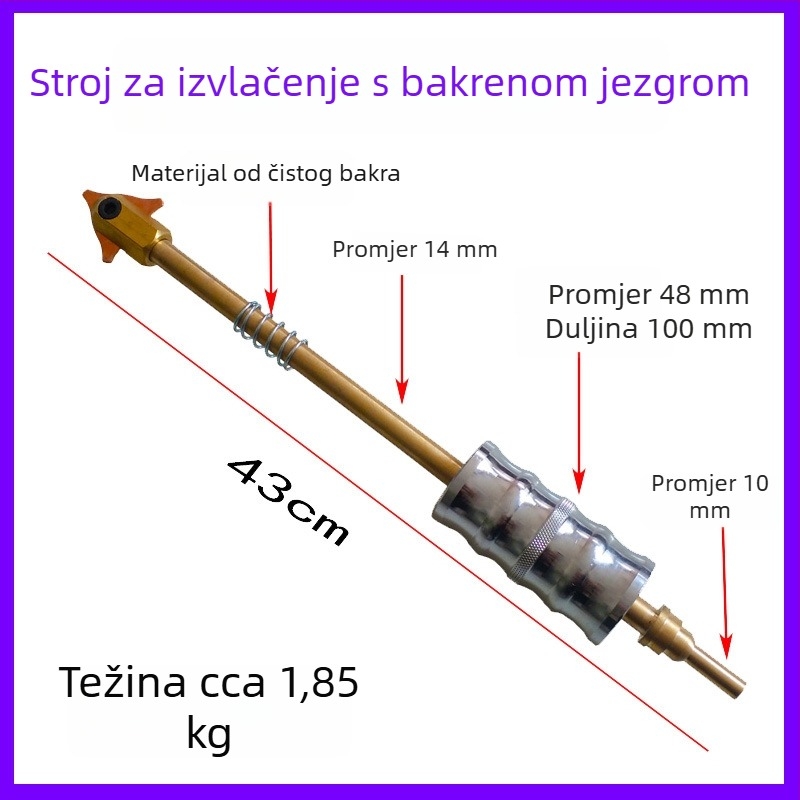 Pribor za stroj za oblikovanje i popravak lima: ručka u obliku pištolja, trokutasti dio, ugljična šipka, kružni brtveni prsten, čeljust