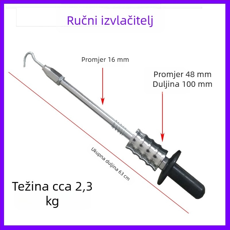 Pribor za stroj za oblikovanje i popravak lima: ručka u obliku pištolja, trokutasti dio, ugljična šipka, kružni brtveni prsten, čeljust