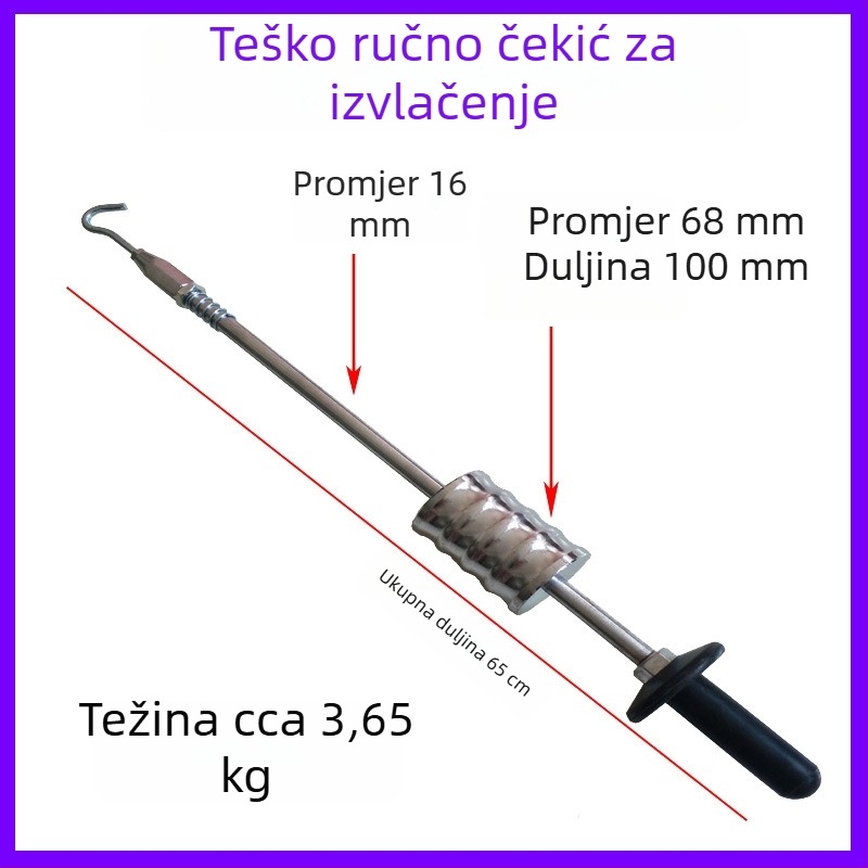 Pribor za stroj za oblikovanje i popravak lima: ručka u obliku pištolja, trokutasti dio, ugljična šipka, kružni brtveni prsten, čeljust