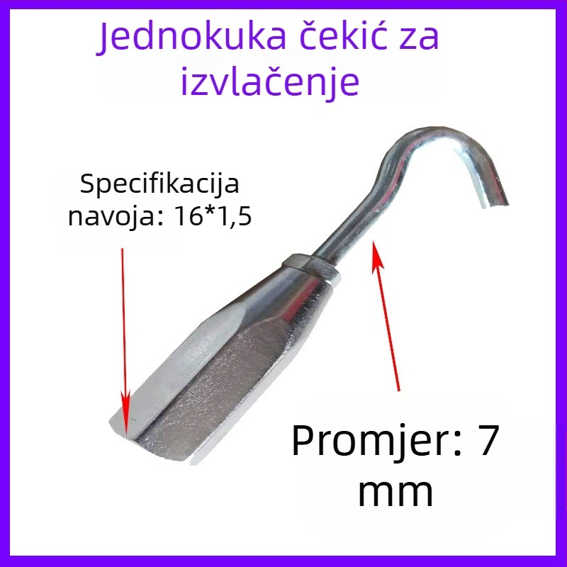 Pribor za stroj za oblikovanje i popravak lima: ručka u obliku pištolja, trokutasti dio, ugljična šipka, kružni brtveni prsten, čeljust