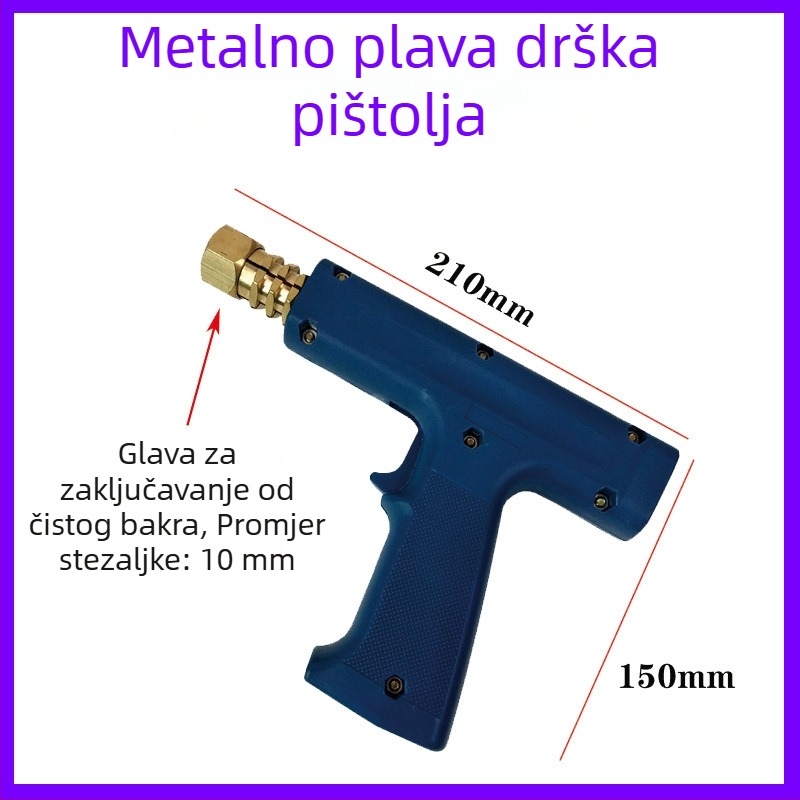 Pribor za stroj za oblikovanje i popravak lima: ručka u obliku pištolja, trokutasti dio, ugljična šipka, kružni brtveni prsten, čeljust