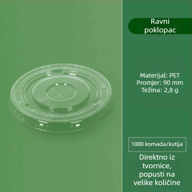 Jednokratna prozirna PET čaša u U obliku, promjera 90 mm, kapaciteta 301–400 ml, za čaj s mlijekom, kavu i hladna pića, za dostavu