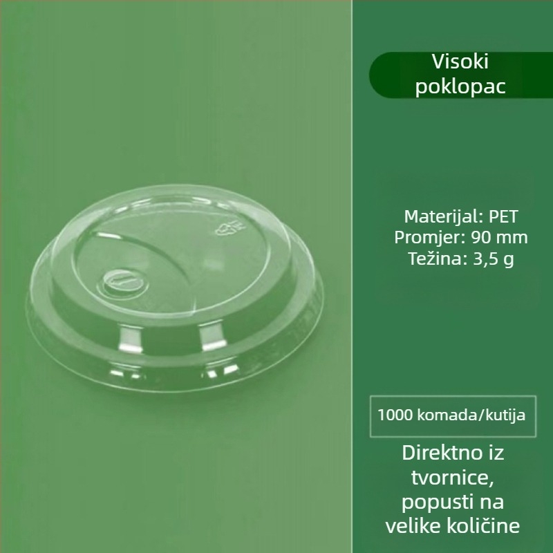 Jednokratna prozirna PET čaša u U obliku, promjera 90 mm, kapaciteta 301–400 ml, za čaj s mlijekom, kavu i hladna pića, za dostavu