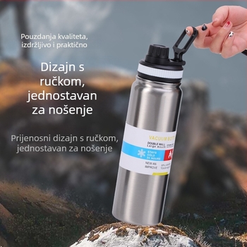 Termos boca velikog kapaciteta s izolacijom za aktivnosti na otvorenom: biciklizam, planinarenje, kampiranje i putovanja