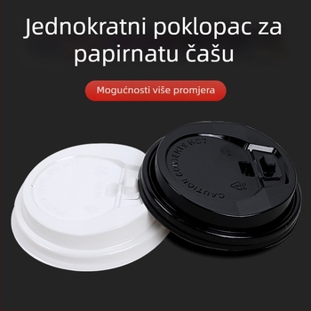 Jednokratna kapica za papirnatu čašu, plosni poklop s prekidačem, promjeru 80/90 mm, višenamjenski spojni poklop, vodonepropusan, poklop za čaj s mlijekom.