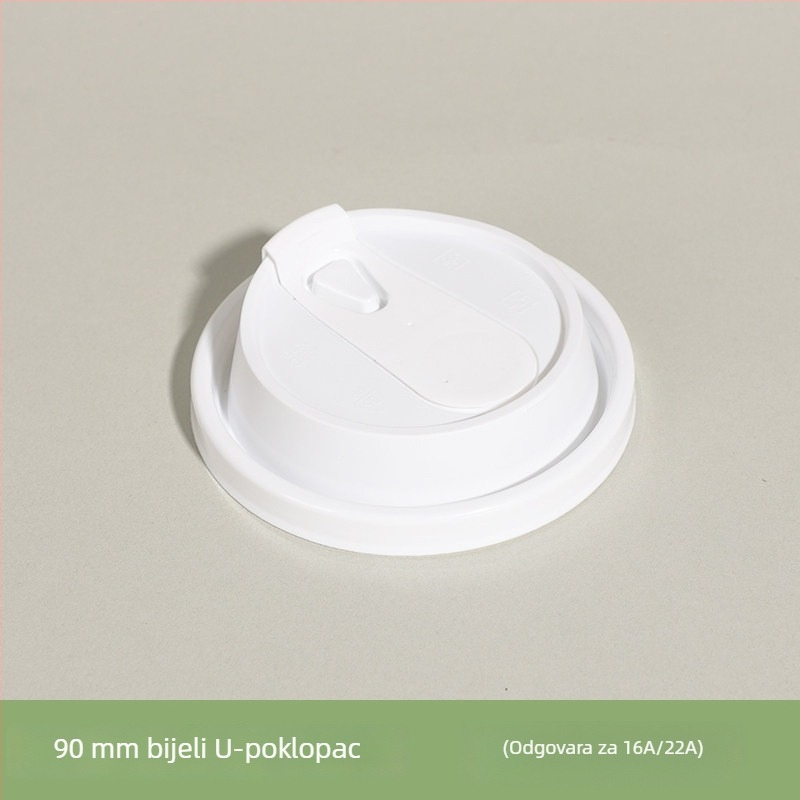 Jednokratna kapica za papirnatu čašu, plosni poklop s prekidačem, promjeru 80/90 mm, višenamjenski spojni poklop, vodonepropusan, poklop za čaj s mlijekom.
