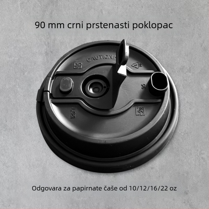 Jednokratna kapica za papirnatu čašu, plosni poklop s prekidačem, promjeru 80/90 mm, višenamjenski spojni poklop, vodonepropusan, poklop za čaj s mlijekom.