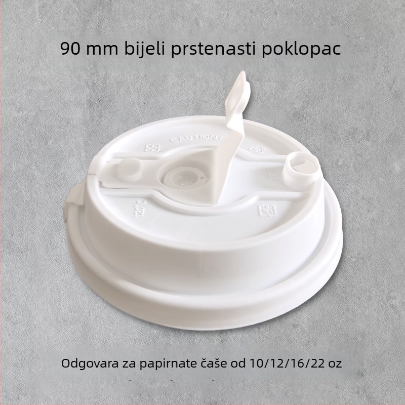 Jednokratna kapica za papirnatu čašu, plosni poklop s prekidačem, promjeru 80/90 mm, višenamjenski spojni poklop, vodonepropusan, poklop za čaj s mlijekom.