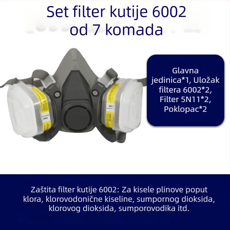 Kutija filtra s aktivnim ugljenom 6001–6006, dodaci za masku za zaštitu od plinova
