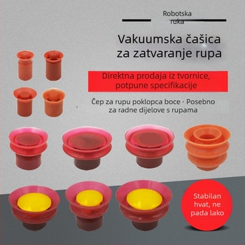 Vakuumska usisna čašica s otvorima za blokiranje otvora na kapici boce — industrijska velika glava od silikona, usisni priključak za manipulatore, pneumatski, visoke temperature