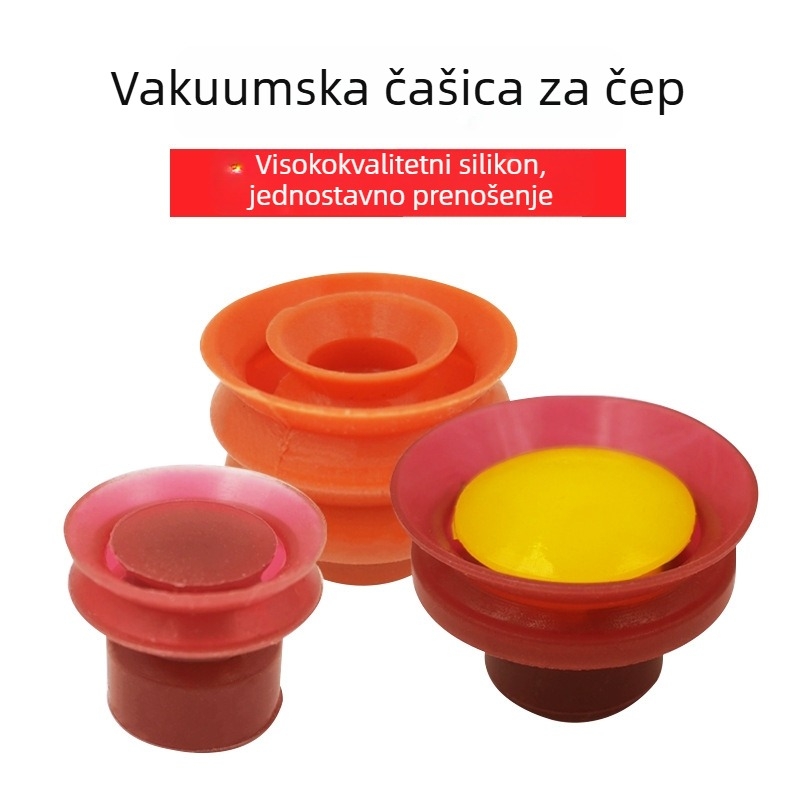 Vakuumska usisna čašica s otvorima za blokiranje otvora na kapici boce — industrijska velika glava od silikona, usisni priključak za manipulatore, pneumatski, visoke temperature
