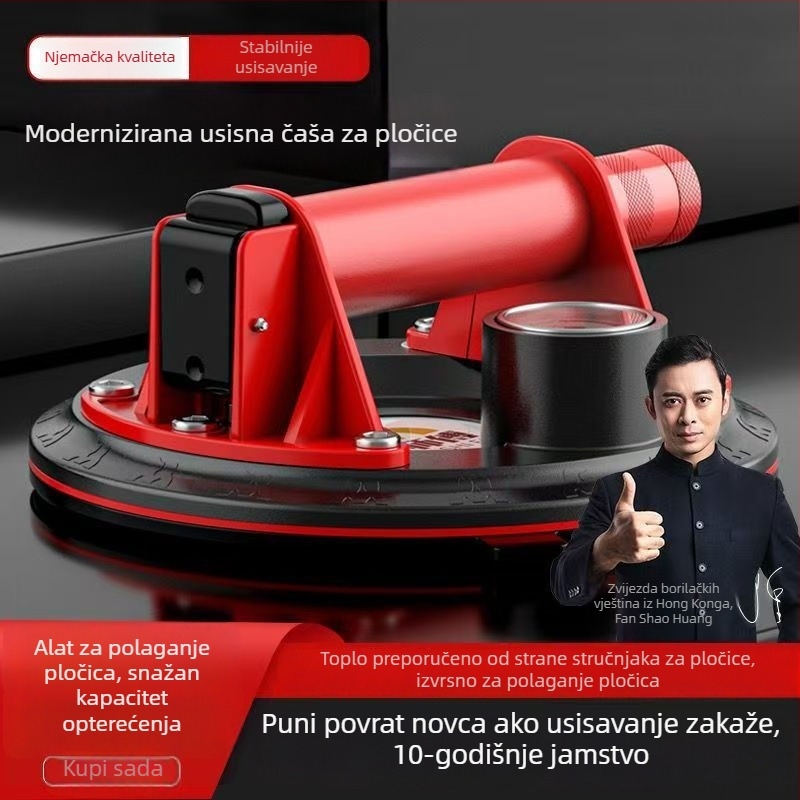 Usisna čašica za rukovanje pločicama s ručnom i električnom pumpom – snažan alat za velike ploče