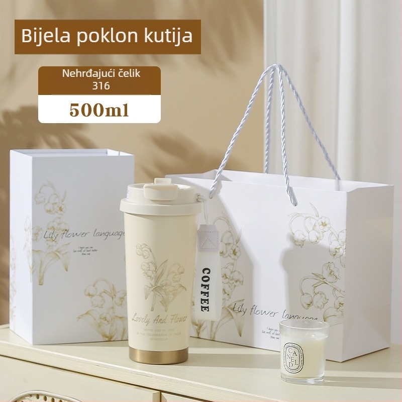 Termos šalice od 316 nehrđajućeg čelika, izolirana s slamkom, velika kapaciteta za dom, ured ili školu