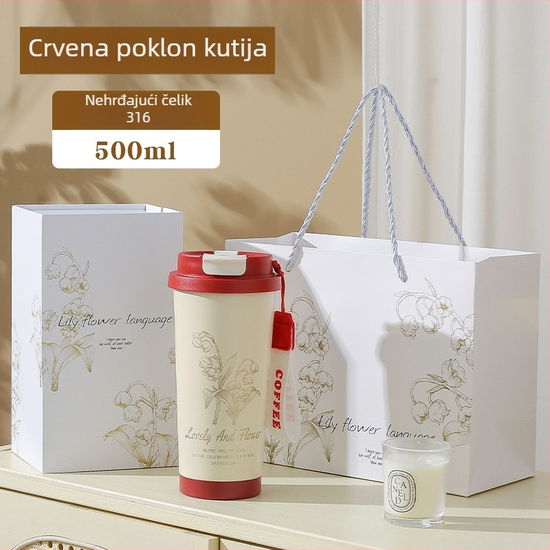 Termos šalice od 316 nehrđajućeg čelika, izolirana s slamkom, velika kapaciteta za dom, ured ili školu