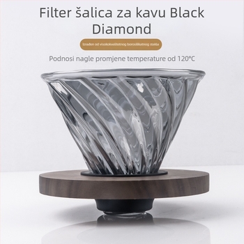 Kanica za filtriranu kavu s motivom obsidijan dijamant u oblaku, debelo otporno staklo sa mernom skalom