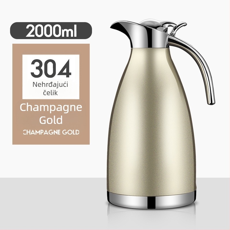 Europski vakuumski termos od 304 nehrđajućeg čelika, unutarnja 304, vanjska 201, kapacitet 2 L