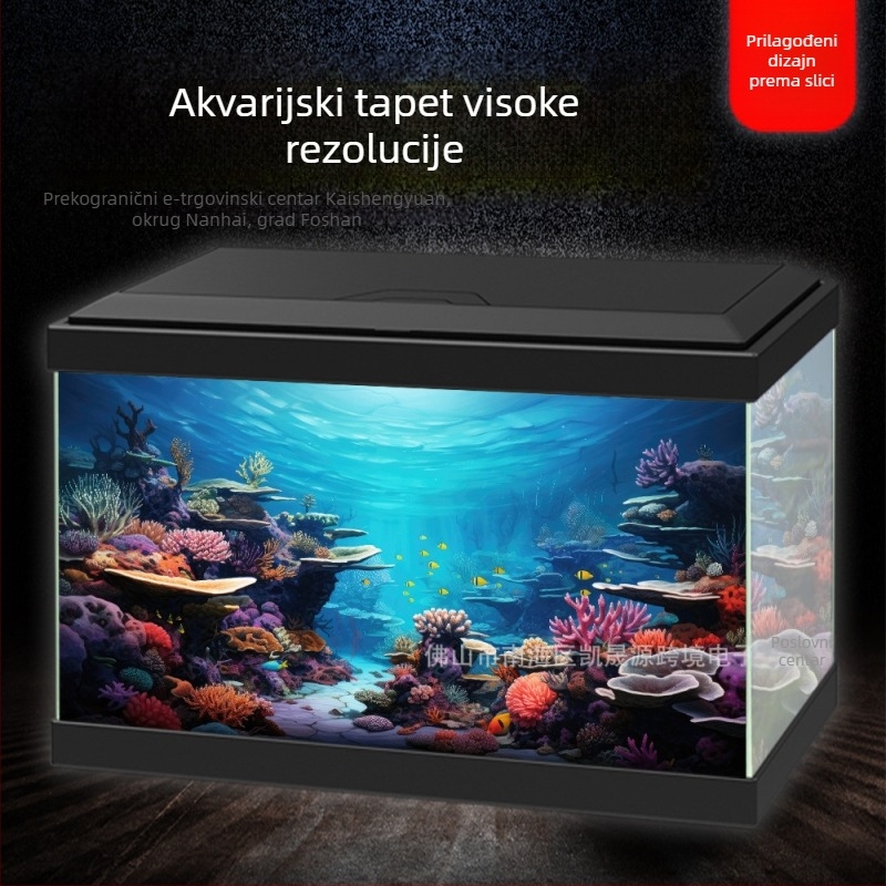 Samoljepljivi pozadinski papir za akvarij, visokorezolucijski, PVC materijal, veličina po mjeri