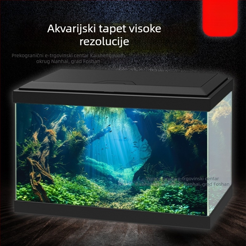 Samoljepljivi pozadinski papir za akvarij, visokorezolucijski, PVC materijal, veličina po mjeri