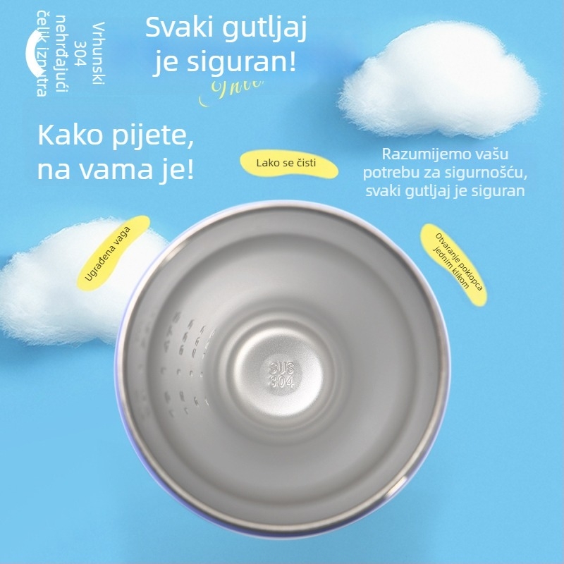 Termos šalica od 304 nehrđajućeg čelika s mjernom skalom, jednofarbna, kućna upotreba, šalica za kavu, prenosni shaker za proteine u prahu